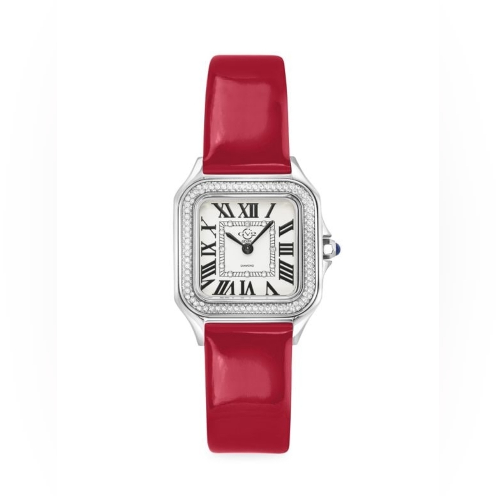 GV2Milan 27.5MM Stainless Steel, Diamond & Leather Strap Watch